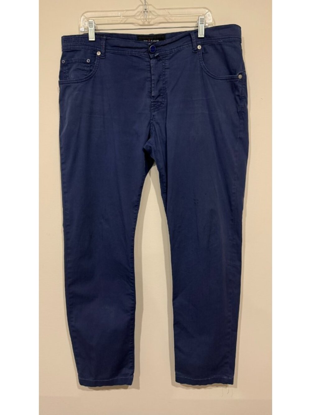 Kiton Mens 5 Pocket Straight Leg Pants Lightweight Size 38 Blue Flaws